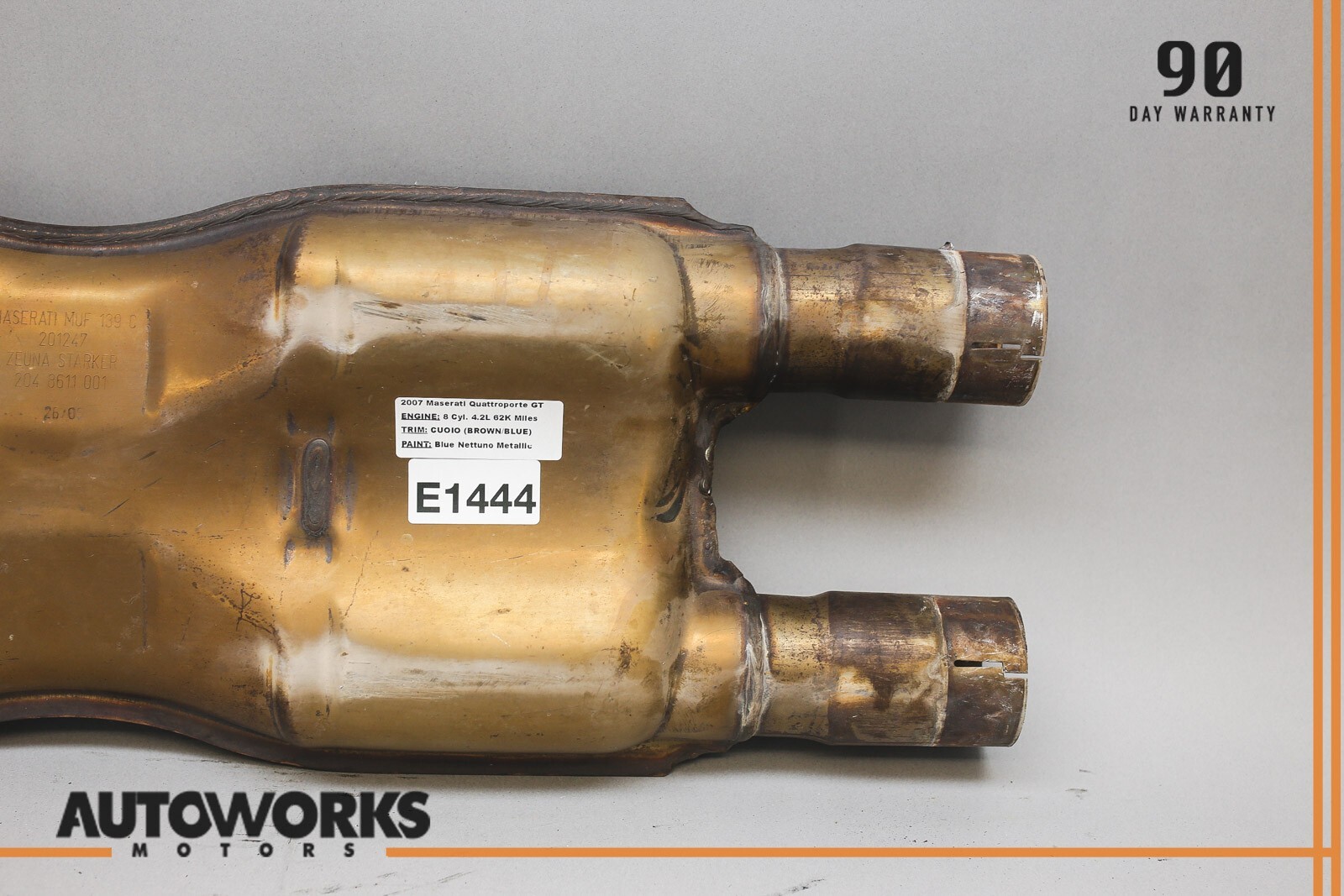 05-07 Maserati Quattroporte M139 Exhaust Mid Pipe Center Resonator Silencer OEM