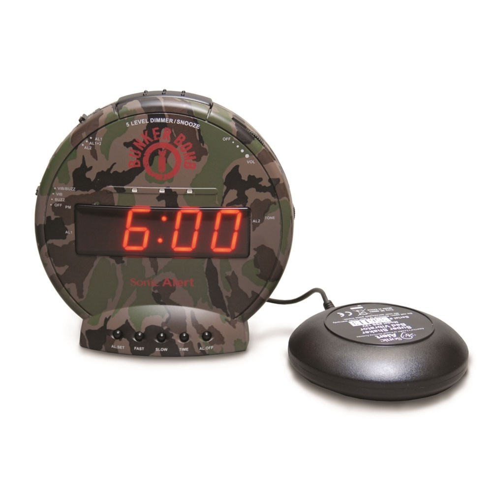Sonic Alert Bunker Bomb SBC575SS Dual Alarm Clock w/Bed Shaker