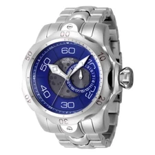 Invicta 47911 Men's 54mm Venom Quartz Blue Dial Silver Stainless Steel Watch