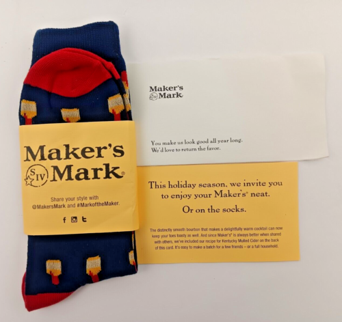 Maker's Mark Christmas Socks with Ambassador Letter & Bourbon Cider Recipe Card - Afbeelding 1 van 6