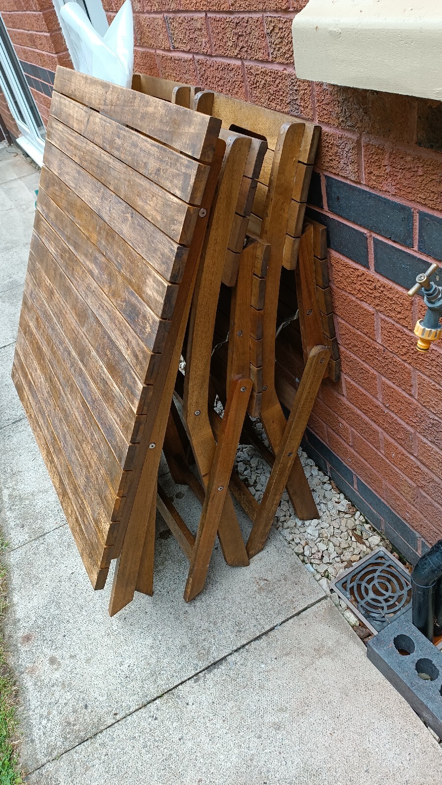 Wooden Garden Furniture Set 4 Seaters Dining Outdoor Table Chairs