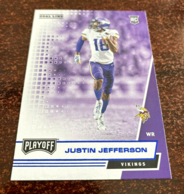 2020 Playoff Justin Jefferson Rookie RC GOAL LINE '' BLUE '' Foil SP #213 VIKINGS
