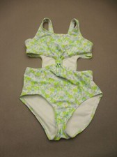 OshKosh B'gosh Size 10 Girls Floral Unlined Wireless One-Piece Swimming Suit 8Q