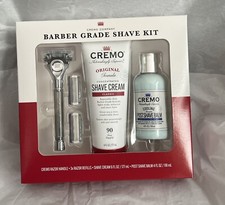 CREMO Classic Barber Grade Shaving Kit w/Razor 3 Blades, Cream, Balm