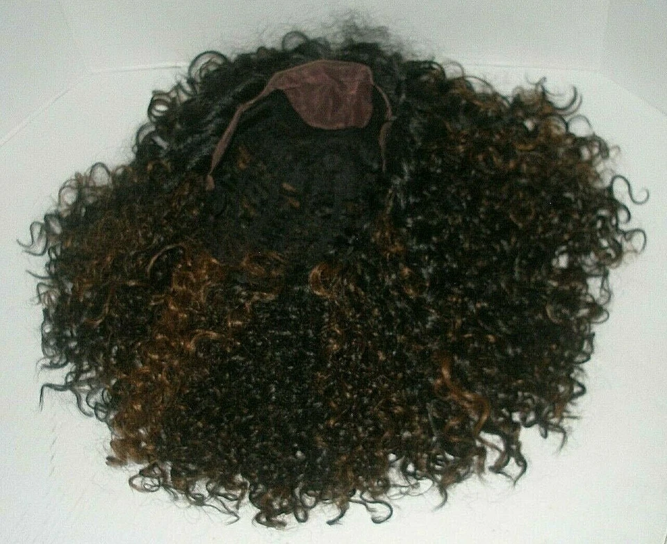 Peluca para mujer marrón oscuro y castaño rojizo rizada hasta los hombros rizos mucho cuerpo NUEVO Foto 4 de 4