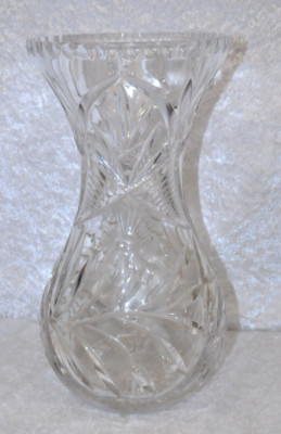 alte Kristall Vase  ca. 26,5 cm hoch - ca. 14,5 cm im Ø - ca. 1992 g