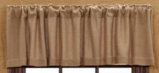 New Primitive Country Farmhouse TAN NATURAL BURLAP VALANCE Topper Curtain