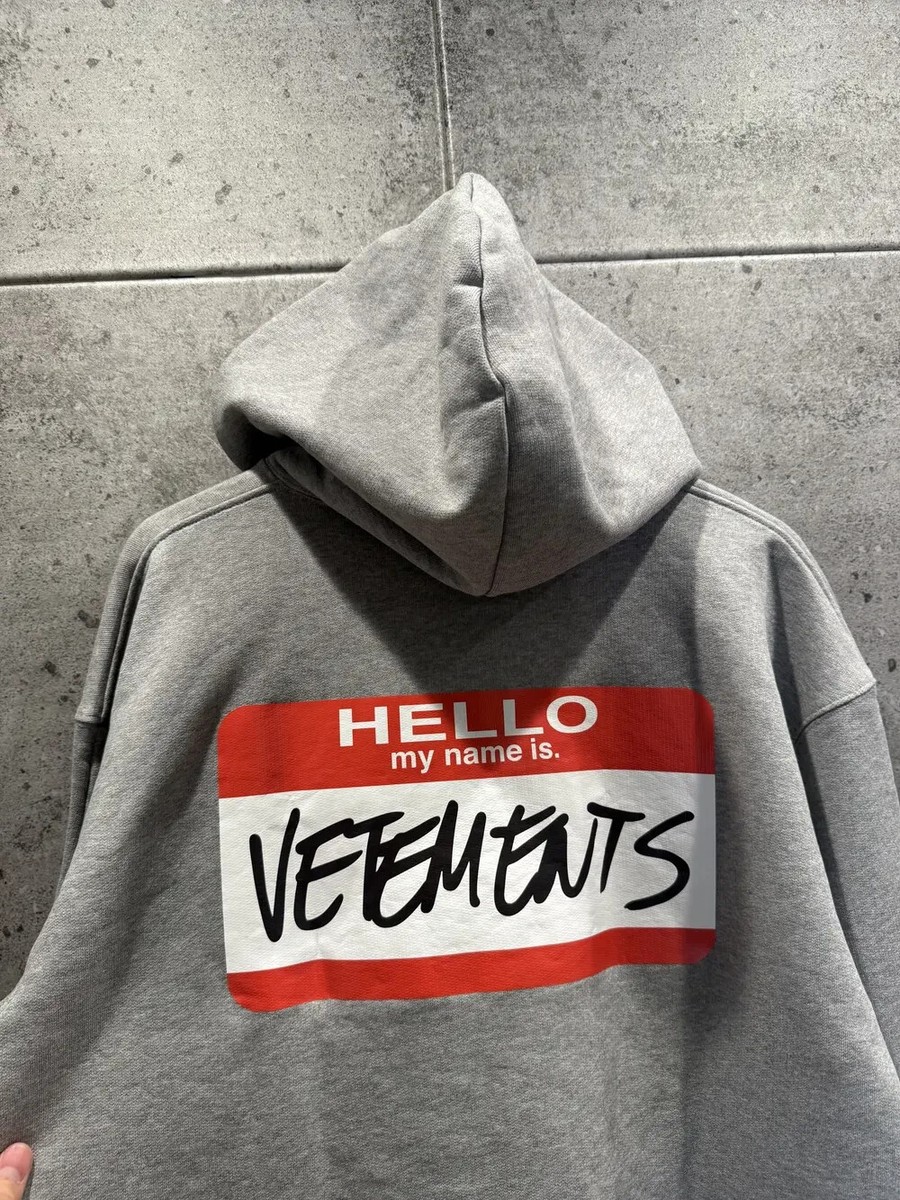 トップス VETEMENTS Hello my name is Hoodie My Name is VETEMENTS Hoodie Black | The Webster