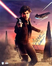 ALDEN EHRENREICH Signed STAR WARS "Han Solo" 16x20 Photo PSA/DNA & Official Pix
