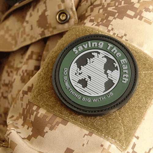 SAVING THE EARTH 3D PVC PATCHES USA ARMY BADGE HOOK LOOP PATCH - Picture 3 of 5