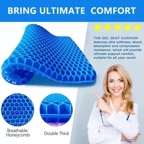 2 Layer Gel Honeycomb Seat Comfort Cushion Spine Pain Relief Flex Back Support - Picture 3 of 15