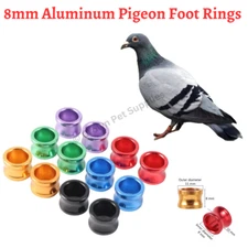 8mm Aluminium Leg Rings Band Foot For Bird Bantam Chicks Quail Pigeon Doves