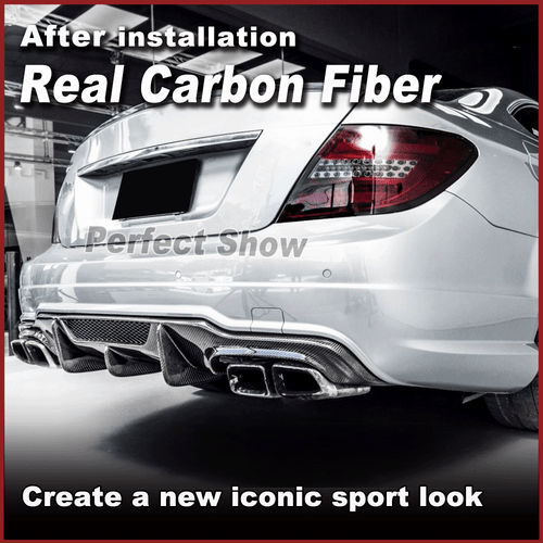 Carbon Diffusor Für Mercedes W204 C63 2012-18 Heckdiffusor Spoiler Diffuser - Picture 3 of 13