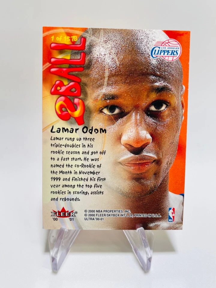 LAMAR ODOM 2000-01 Fleer Ultra 2BALL Insert Clippers #1 - Image 2 of 2