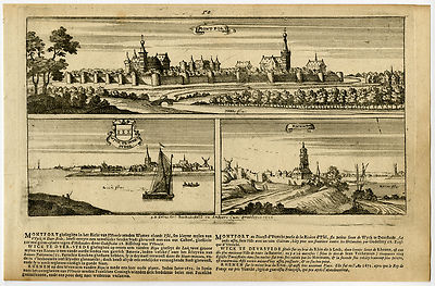 Antiker Druck-WIJK BIJ DUURSTEDE-MONTFOORT-RHENEN-UTRECHT-Bouttats-Peeters-1680