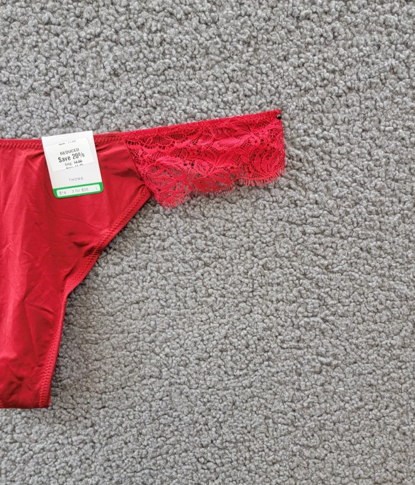 B.tempt'd by Wacoal It's On Tanga Ropa Interior Para Mujer 7-L Savvy Rojo Pull On Foto 4 de 4