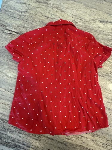 gloria vanderbilt Blouse Polkadot Size M Red - Picture 9 of 10