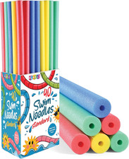 40 Pack Rainbow Foam Pool Noodles 4 Colors Bulk Swim Tubes Floating Training and
