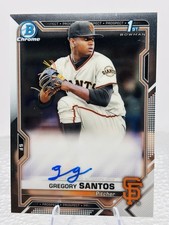 2021 Bowman Chrome 1st Bowman Auto Gregory Santos #CPA-GS Giants
