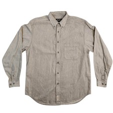 Eddie Bauer Shirt Mens Medium Gray Button Down Long Sleeve Pocket Classic Casual