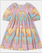 STELLA MCCARTNEY Kids' Seashell Print Puff Sleeve Dress In Multicolour Sz 12