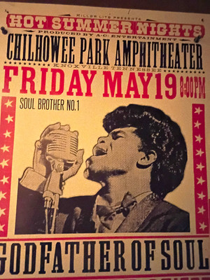 James Brown Hot Summer Nights Concert Poster Chilhowee Park Amphitheater