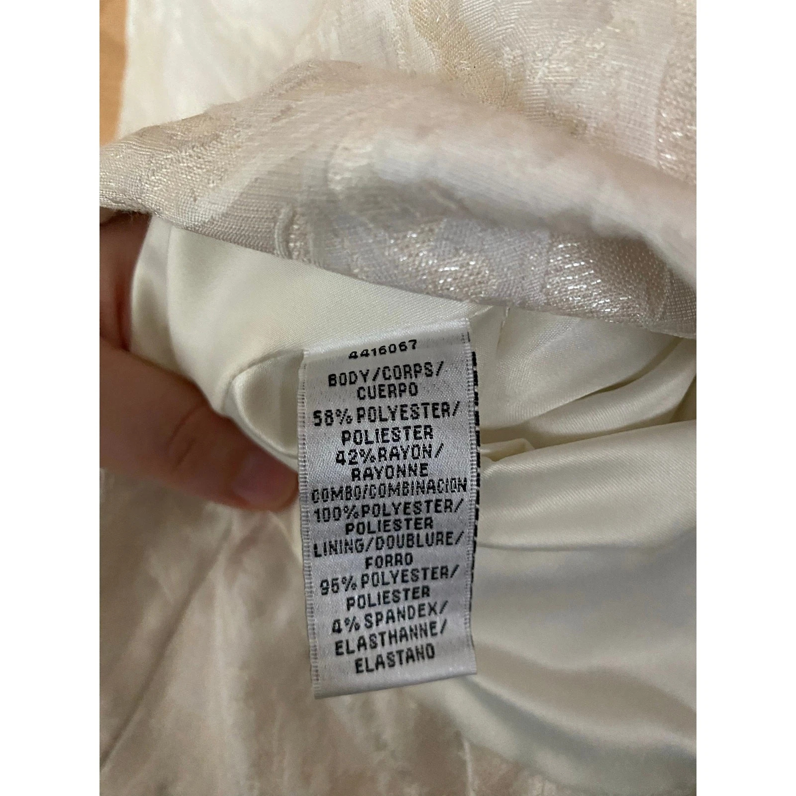 OFF WHITE Mini abito senza spalline Monique Lhullier jacquard bianco sporco con tasche taglia 4