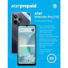 Motivate Pro 2 5G, 128 GB, Stormy Blue - At t Prepaid Smartphone - Brand New