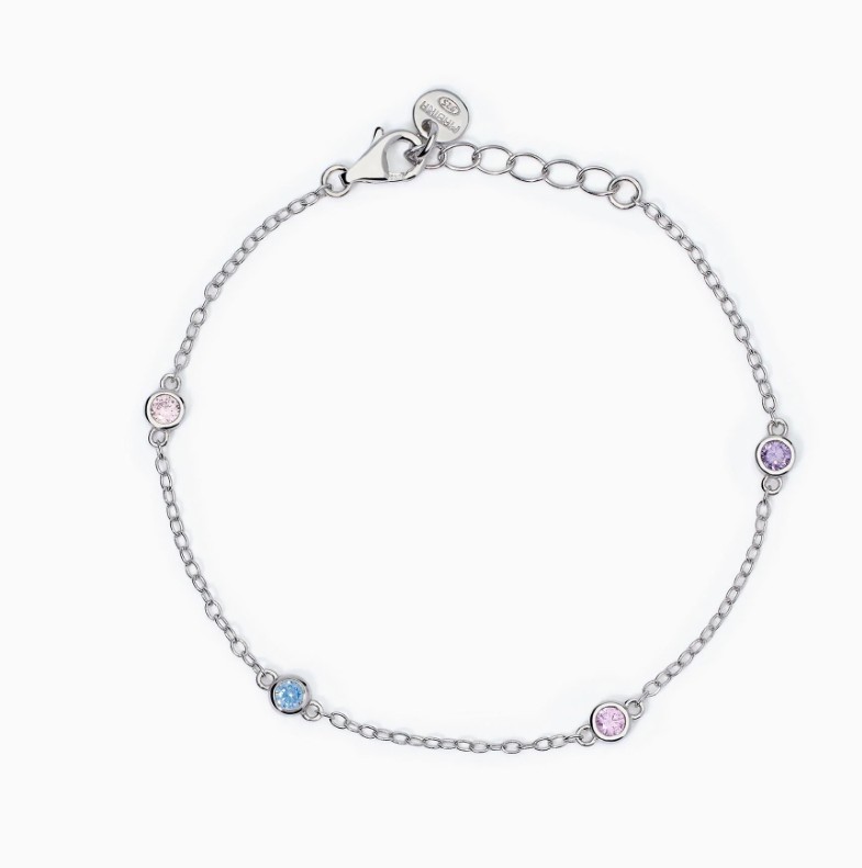 Bracciale da Bambina Mabina Rainbow Argento 925 tormalina rosa e zirconi 533871