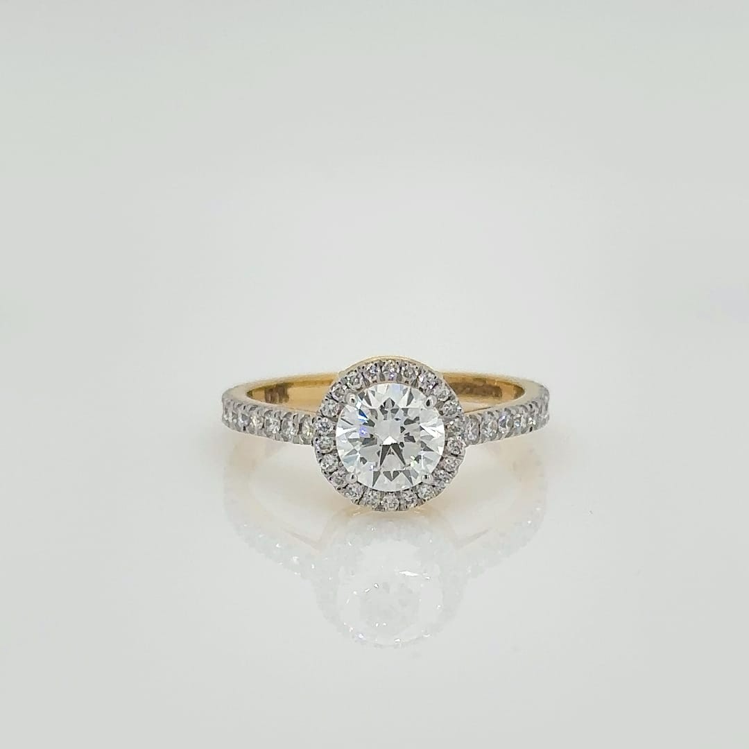 Engagement Ring Total 1.47ct Lab Grown Diamonds Solid 14k Yellow Gold-image