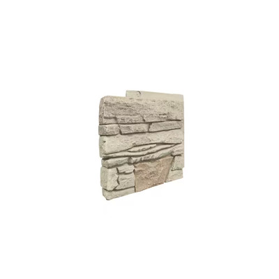 12 In. X 12 In. X 1.375 In. Stacked Stone Vanilla Bean Faux Stone Siding Left Co