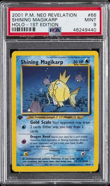 2001 POKEMON NEO REVELATION 1ST EDITION #66 SHINING MAGIKARP-HOLO PSA 9