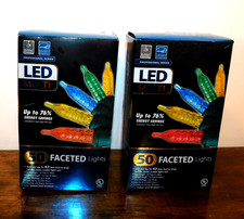 2 Boxes of LED Multi-Colored Strand of 50 Faceted Christmas Lights