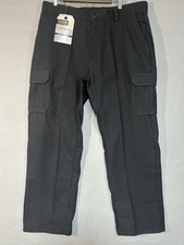 Wrangler Workwear Cargo Pants Utility Canvas Stretch Men  s 40x32 Black