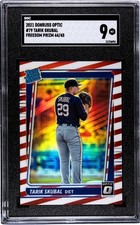 2021 Panini Donruss Optic #79 Tarik Skubal RC SGC 9 Mint Freedom Prizm /45