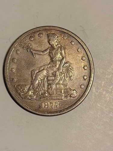 1877 $1 Trade Dollar San Francisco Silver Coin 0.900 Fine Circulated