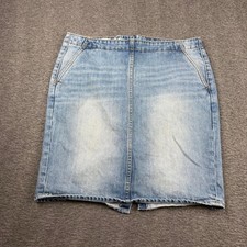 Gap 1969 Denim Mini Skirt Women's 31 Light Wash Blue Pencil Back Zip Casual
