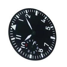 New Green Luminous 38.9mm Black Watch Dial And Hands For ETA 6497 Watch Movement