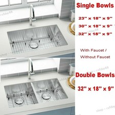 Single Bowl Undermount Kitchen Sink Vegetable 304 Stainless Steel Washing Basin