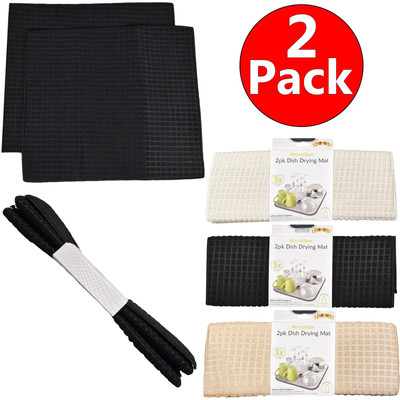 Mikrofaser Geschirr Trocknen Matte Super Saugfähig Reversibel Küche Spüle Pad 2 Stück
