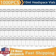 1000pcs 10ml Clear Borosilicate Glass Vials 20mm Crimp Top Headspace Sample Vial