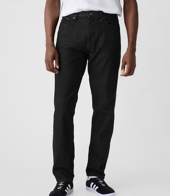 NEW Gap GapFlex Straight Leg Mens 34x30 Black Rinse Denim Pants Jeans Mid Rise