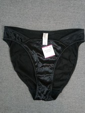 Vtg Y2K Victoria's Secret Satin Shine Second Skin Bikini Panties Black Size S