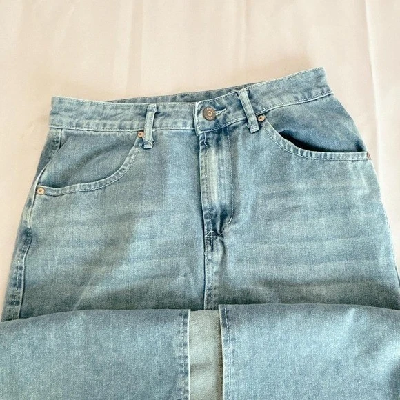 Happily Gray Long Denim High Split Size S/26 Maxi Skirt Front Slit Zip Up Y2k - Image 4 of 4