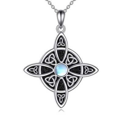 Witches Knot Necklace Sterling Silver Witch Knot Celtic Knot Pendant Necklaces