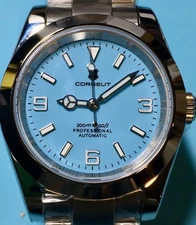 CORGEUT 3 6 9 DIAL 39MM TURQUOISE EXPLORE MIYOTA 8215 AUTO SAPPHIRE STAINLESS