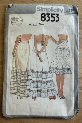 Simplicity Pattern 8353 Misses  Petticoats Partially CUT Size 14-16 Medium
