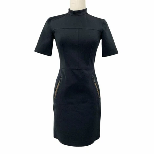 LOUIS VUITTON（LV） Abito Louis Vuitton pezzo unico nero marrone manica corta collo alto aderente usato0