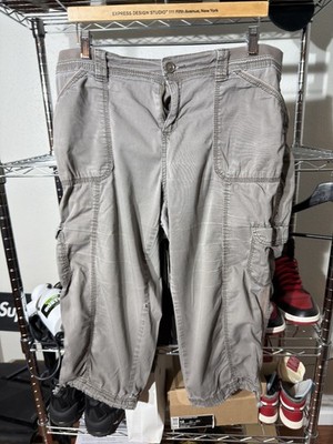 Style & Co Women Crop Cargo Plus 14W 14P Misty Harbor Bungee Capri Table