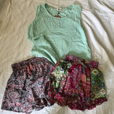 Cami Tank Top 2 Pair Shorts Set Women s Small Medium Bohemian Vacation NEW